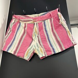 Faherty Pink and Multicolor Striped Women's Shorts